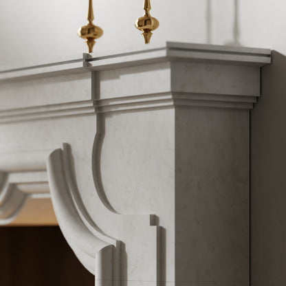 Chantilly Beige Limestone Honed Marble Fireplace 1720mm