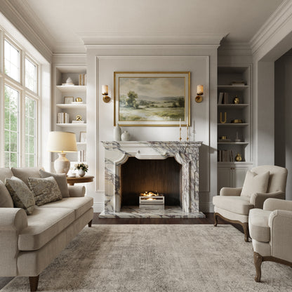 Chantilly Calacatta Viola Honed Marble Fireplace 1720mm