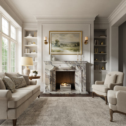 Chantilly Calacatta Viola Honed Marble Fireplace 1720mm