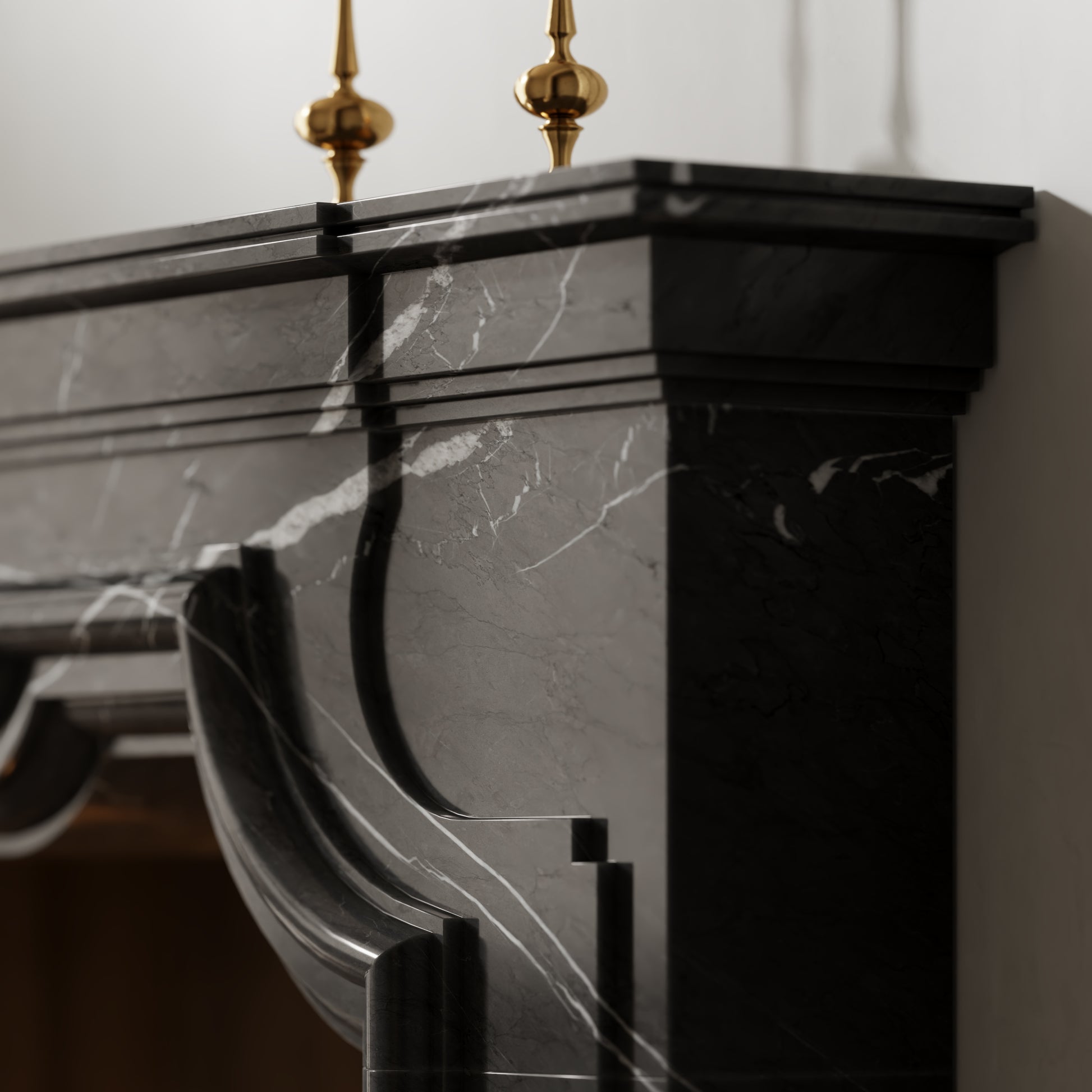 Chantilly Pietra Grey Honed Marble Fireplace 1720mm