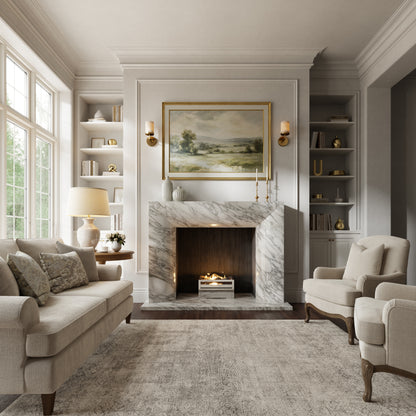 Clermont Arabescato Honed Marble Fireplace 1600mm