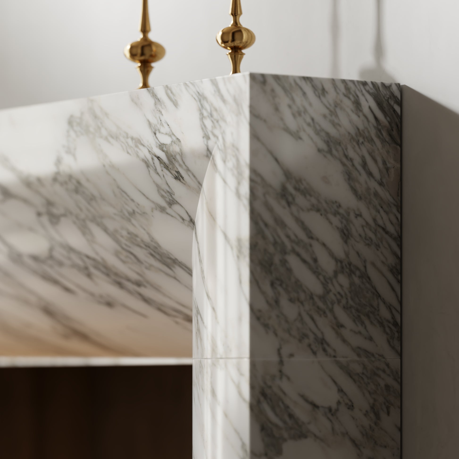 Clermont Arabescato Honed Marble Fireplace 1600mm