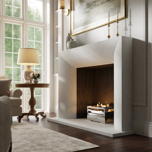 Clermont Beige Limestone Honed Marble Fireplace 1600mm
