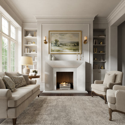 Clermont Beige Limestone Honed Marble Fireplace 1600mm