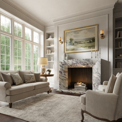 Clermont Calacatta Viola Honed Marble Fireplace 1600mm