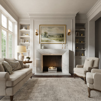 Clermont Carrara Honed Marble Fireplace 1600mm