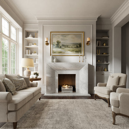 Clermont Carrara Honed Marble Fireplace 1600mm