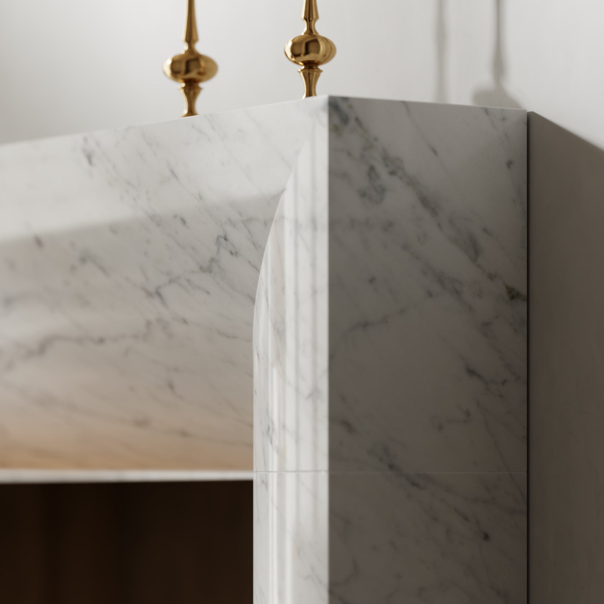 Clermont Carrara Honed Marble Fireplace 1600mm
