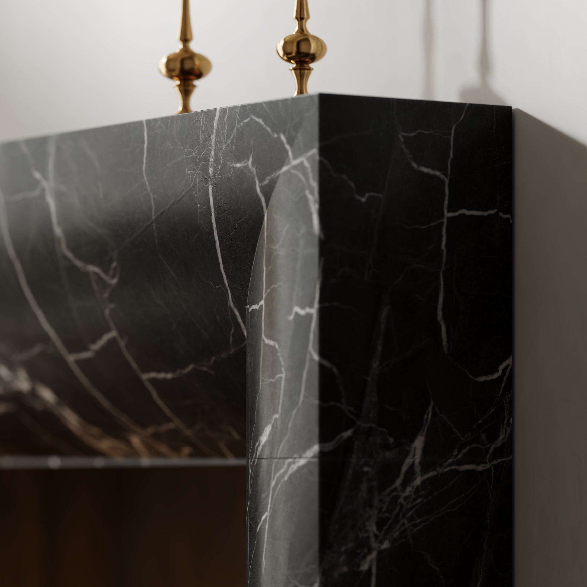 Clermont Nero Marquina Honed Marble Fireplace 1600mm