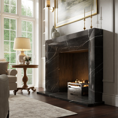 Clermont Pietra Grey Honed Marble Fireplace 1600mm