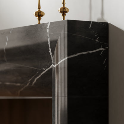 Clermont Pietra Grey Honed Marble Fireplace 1600mm