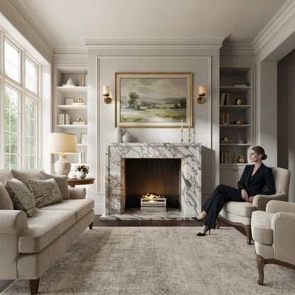 Collingham Calacatta Viola Honed Marble Fireplace 1600mm