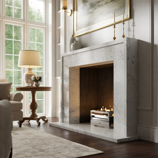 Collingham Carrara Honed Marble Fireplace 1600mm