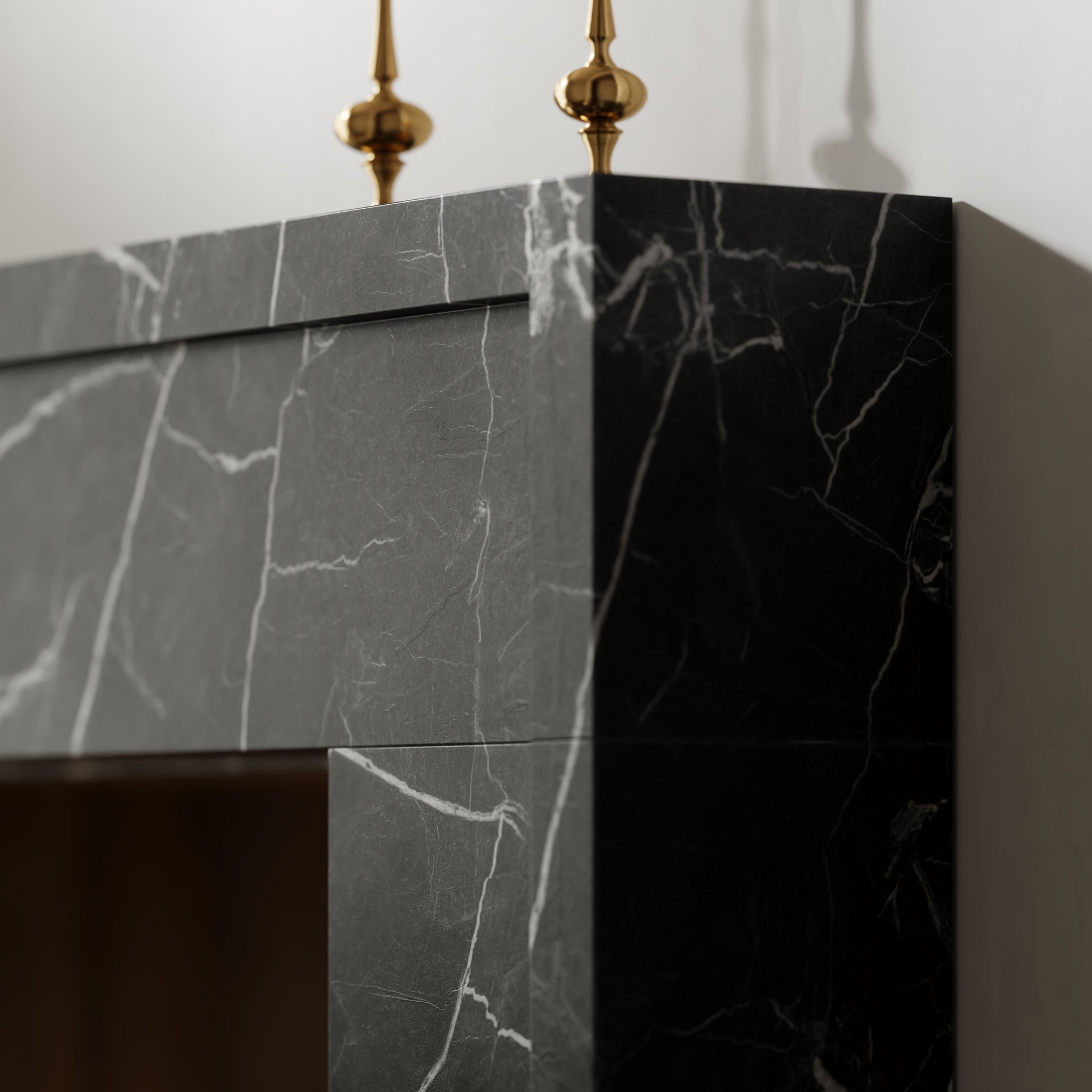 Collingham Nero Marquina Honed Marble Fireplace 1600mm