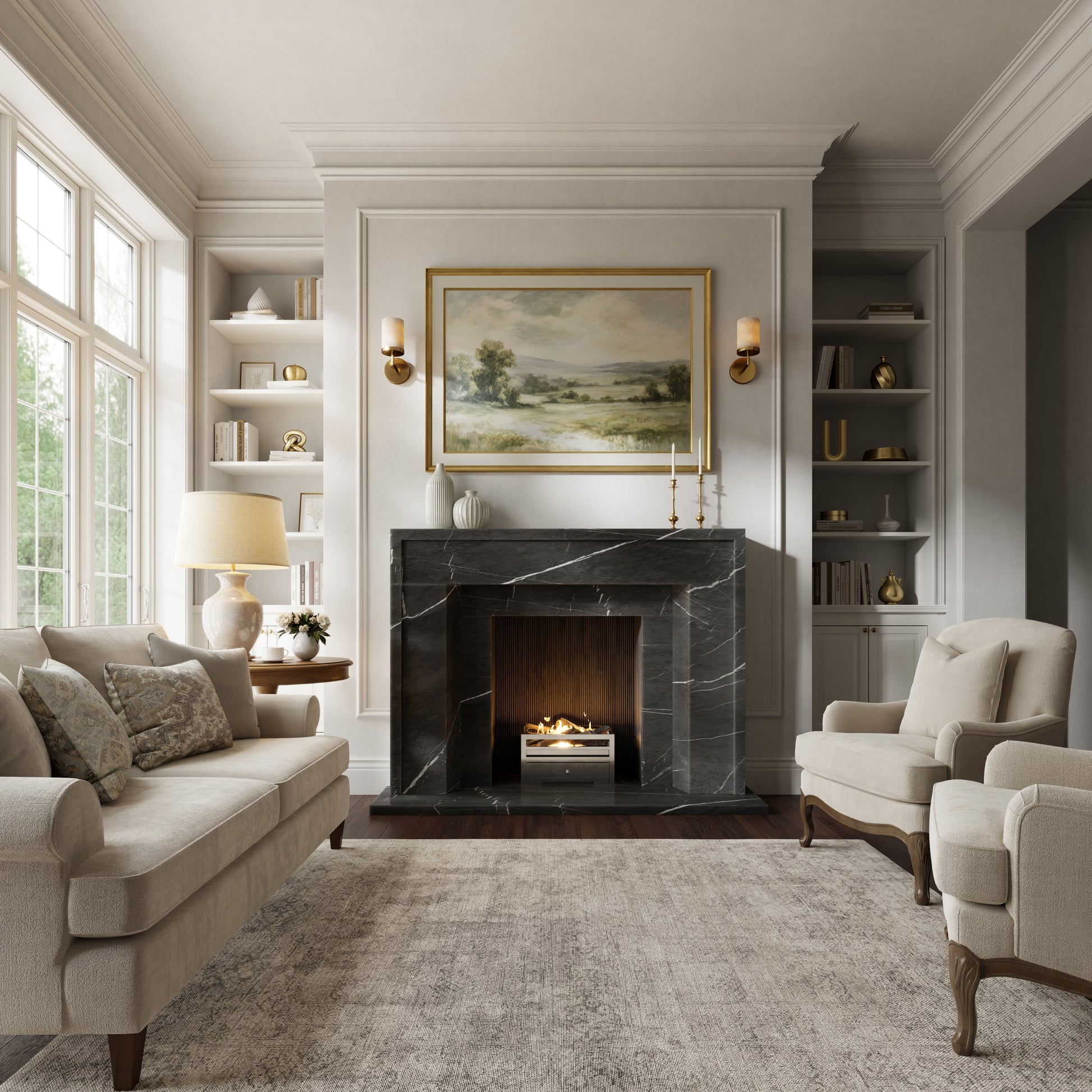 Collingham Pietra Grey Honed Marble Fireplace 1600mm