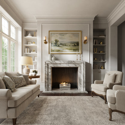 Corinthia Arabescato Honed Marble Fireplace 1600mm