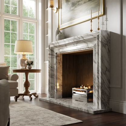 Corinthia Arabescato Honed Marble Fireplace 1600mm
