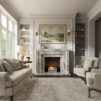 Corinthia Arabescato Honed Marble Fireplace 1600mm