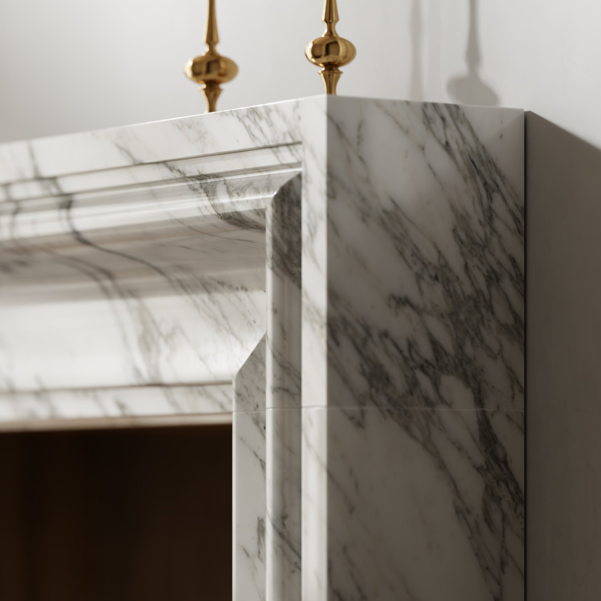 Corinthia Arabescato Honed Marble Fireplace 1600mm