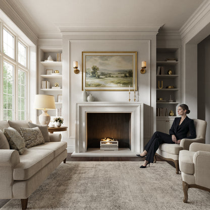 Corinthia Beige Limestone Honed Marble Fireplace 1600mm