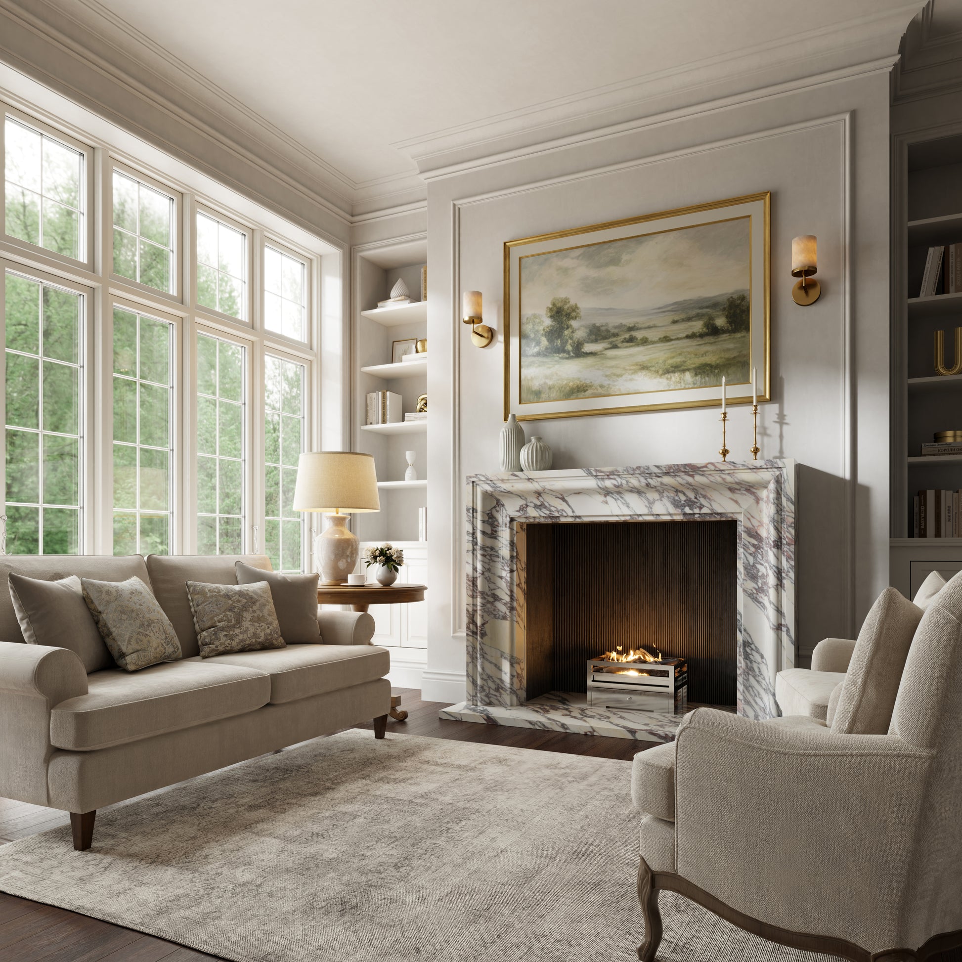 Corinthia Calacatta Viola Honed Marble Fireplace 1600mm