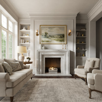 Corinthia Carrara Honed Marble Fireplace 1600mm