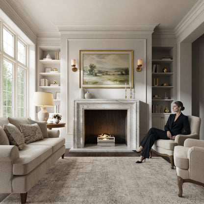 Corinthia Carrara Honed Marble Fireplace 1600mm