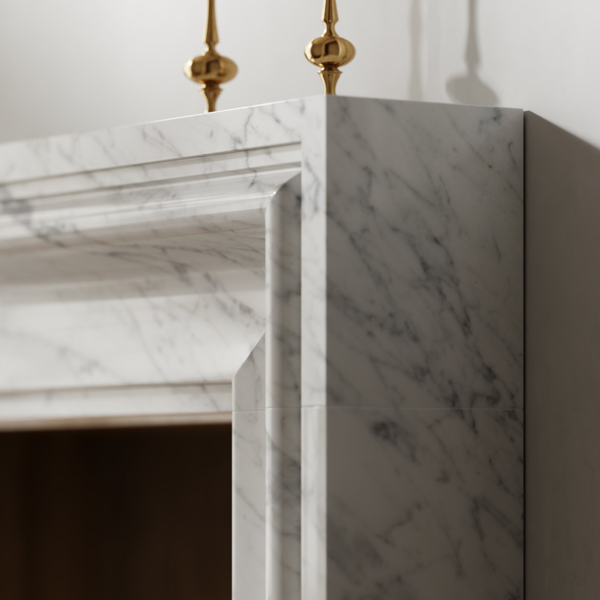 Corinthia Carrara Honed Marble Fireplace 1600mm