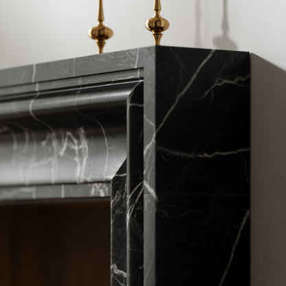 Corinthia Nero Marquina Honed Marble Fireplace 1600mm
