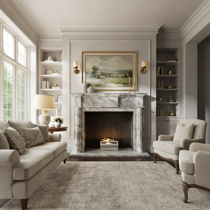 Madeleine Arabescato Honed Marble Fireplace 1830mm