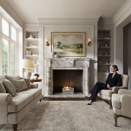 Madeleine Arabescato Honed Marble Fireplace 1830mm
