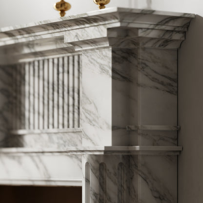 Madeleine Arabescato Honed Marble Fireplace 1830mm