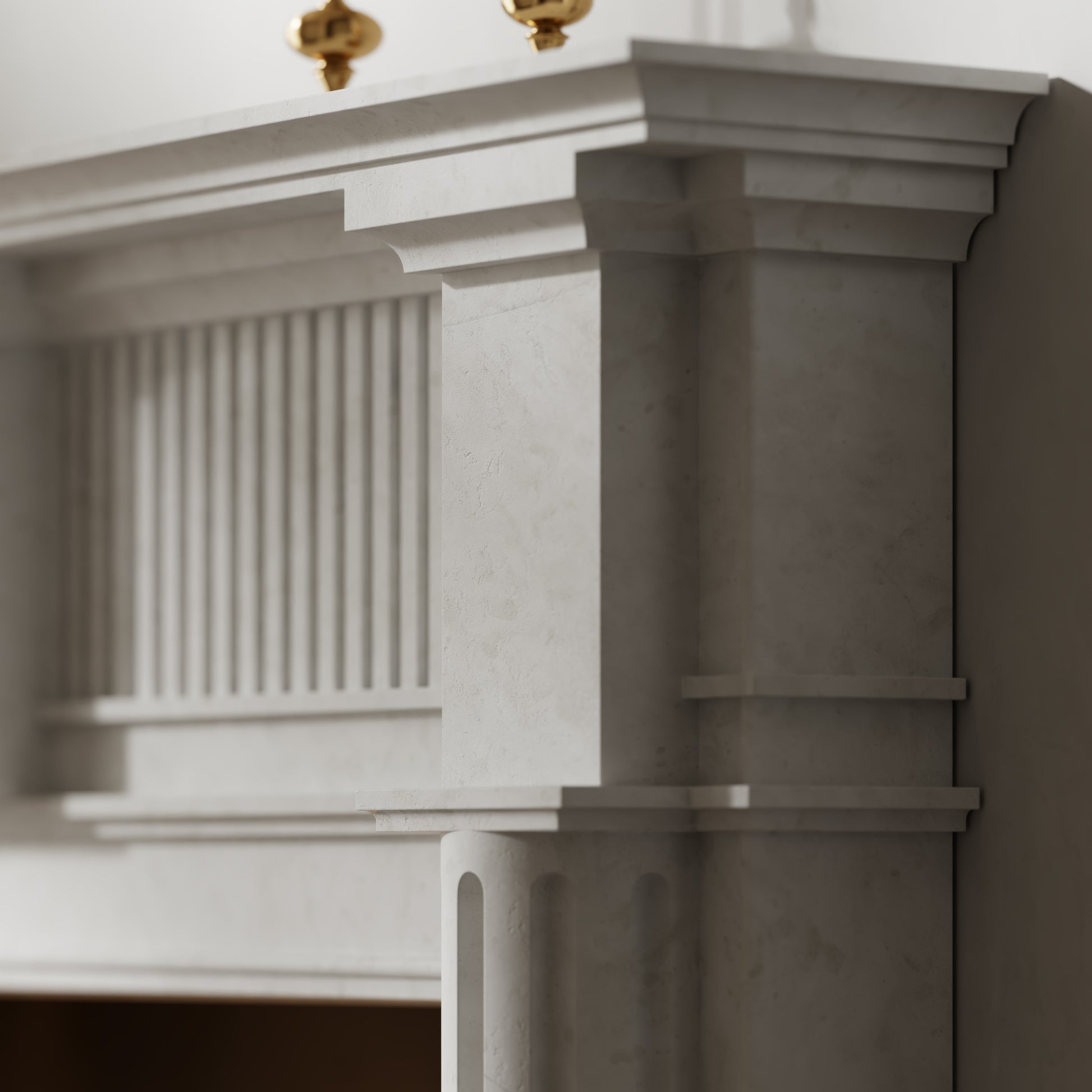 Madeleine Beige Limestone Honed Marble Fireplace 1830mm