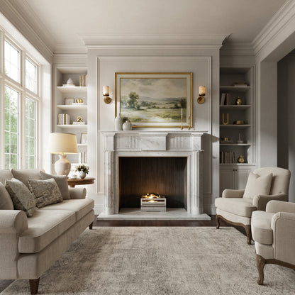 Madeleine Carrara Honed Marble Fireplace 1830mm