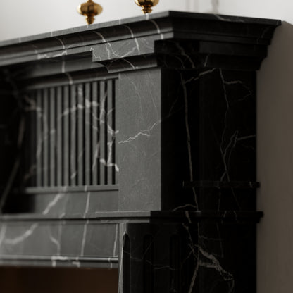 Madeleine Nero Marquina Honed Marble Fireplace 1830mm