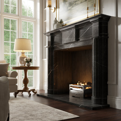 Madeleine Pietra Grey Honed Marble Fireplace 1830mm