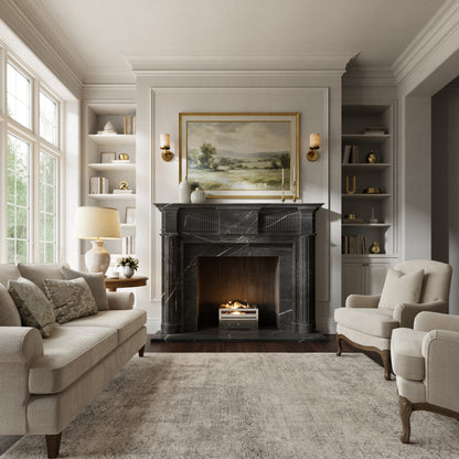 Madeleine Pietra Grey Honed Marble Fireplace 1830mm