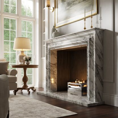 Monarch Arabescato Honed Marble Fireplace 1680mm