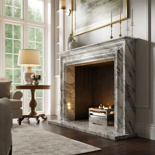 Monarch Arabescato Honed Marble Fireplace 1680mm