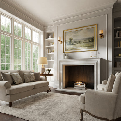 Monarch Beige Limestone Honed Marble Fireplace 1680mm