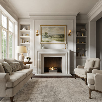Monarch Beige Limestone Honed Marble Fireplace 1680mm