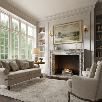 Monarch Calacatta Viola Honed Marble Fireplace 1680mm