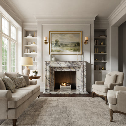 Monarch Calacatta Viola Honed Marble Fireplace 1680mm