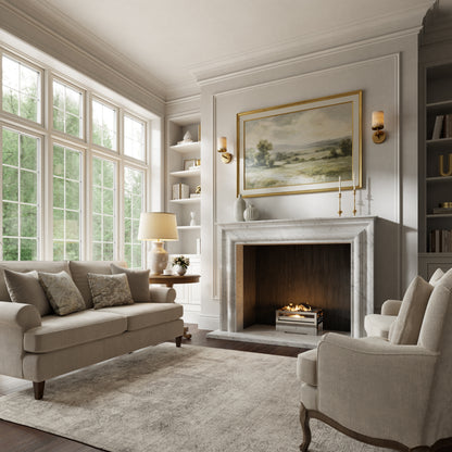Monarch Carrara Honed Marble Fireplace 1680mm