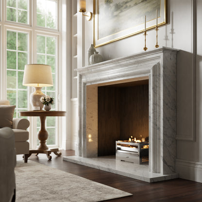Monarch Carrara Honed Marble Fireplace 1680mm