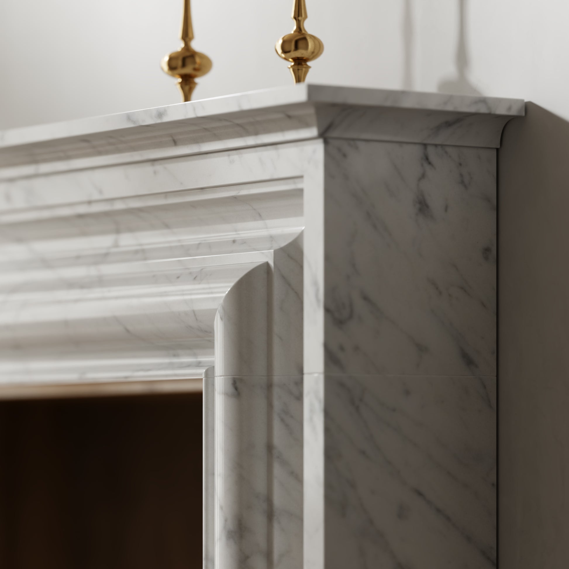 Monarch Carrara Honed Marble Fireplace 1680mm
