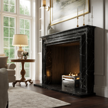 Monarch Nero Marquina Honed Marble Fireplace 1680mm