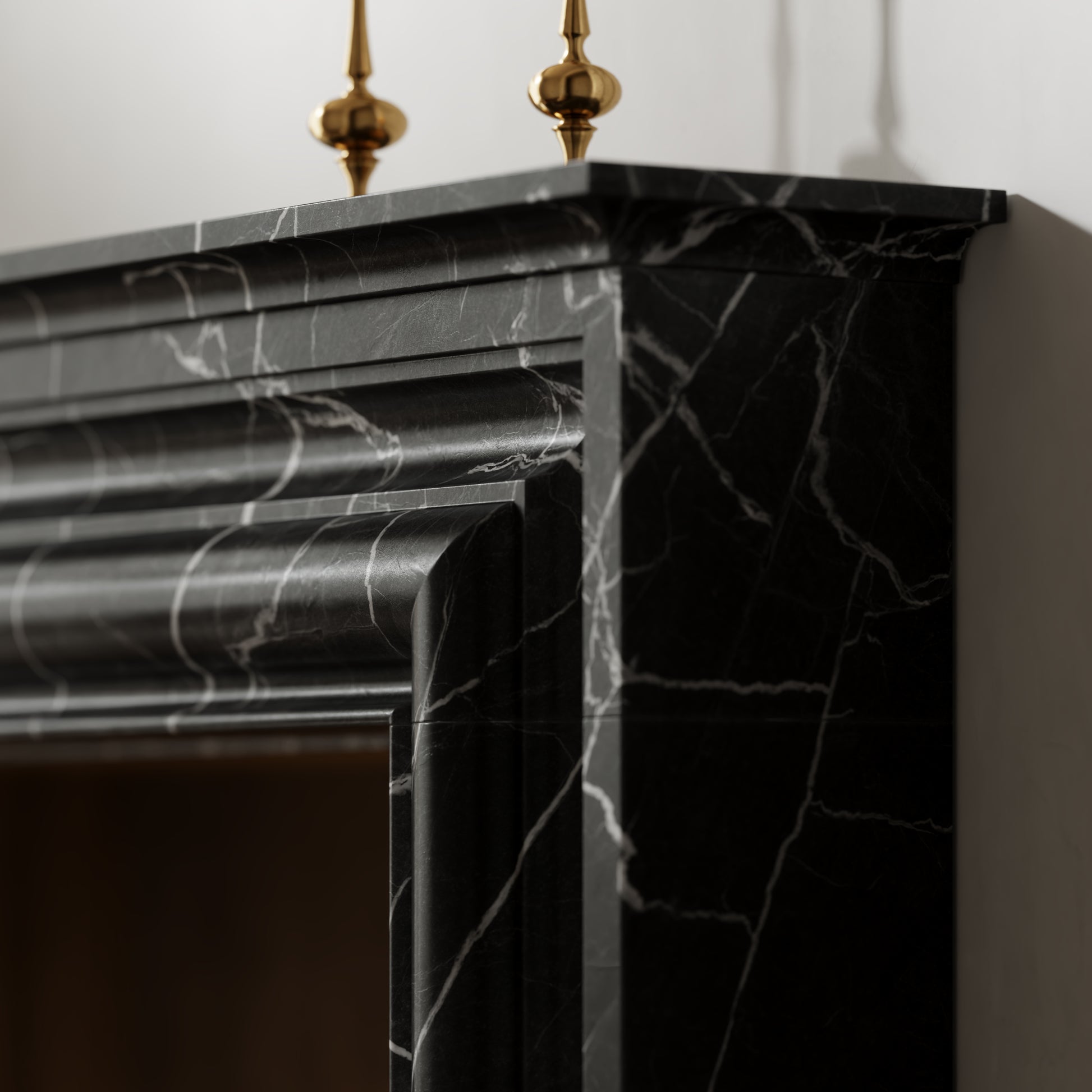Monarch Nero Marquina Honed Marble Fireplace 1680mm