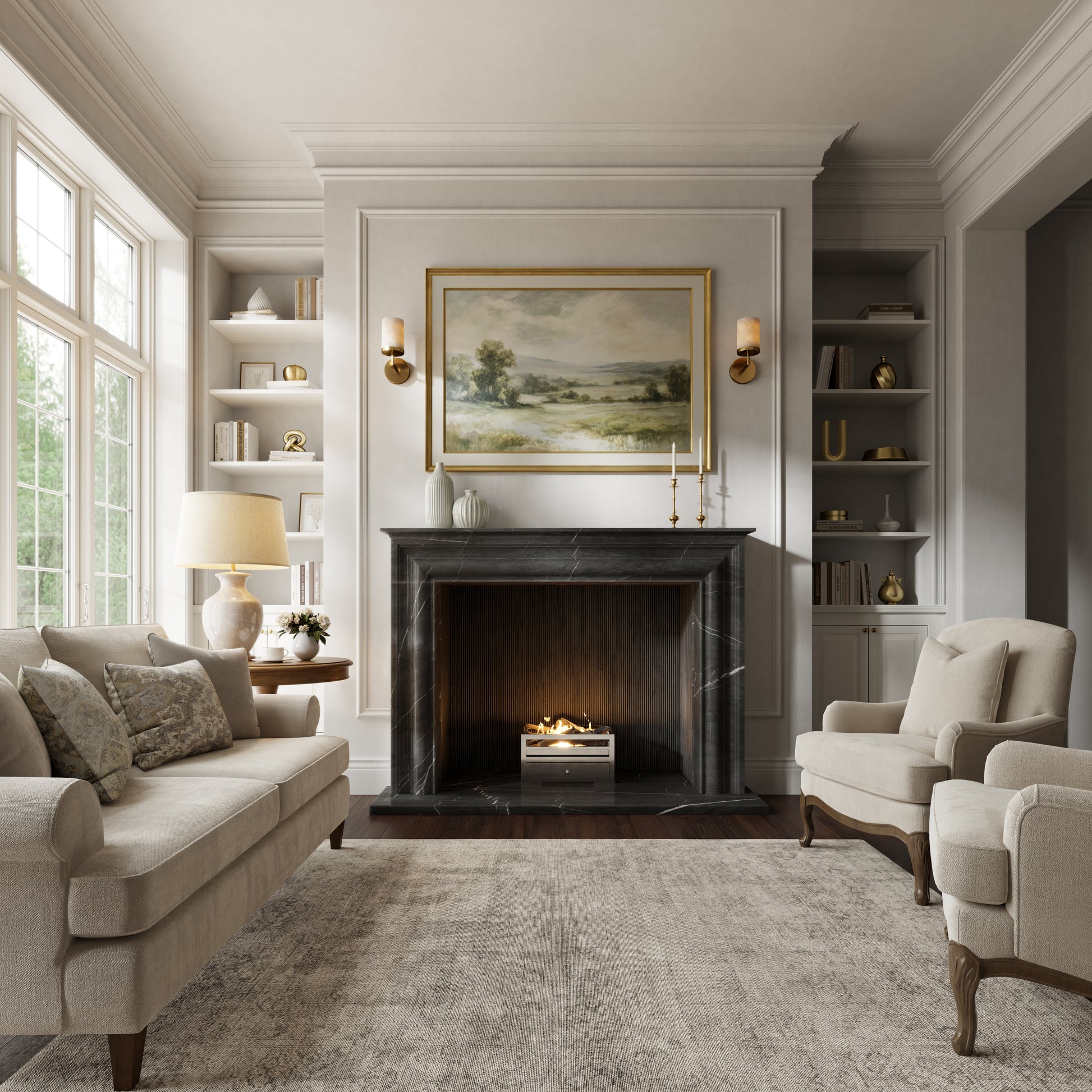 Monarch Pietra Grey Honed Marble Fireplace 1680mm