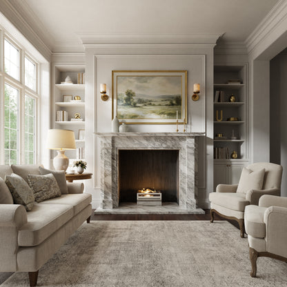 Renais Arabescato Honed Marble Fireplace 1900mm